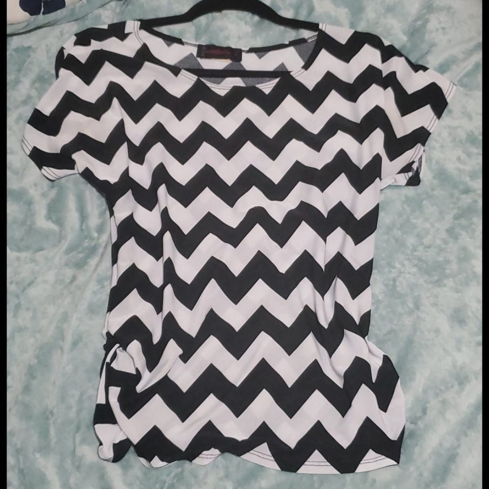 Black and white blouse
